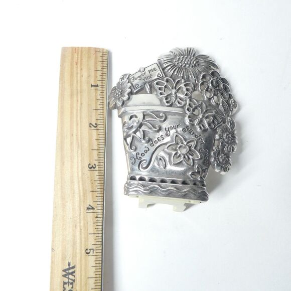 Brighton Flower Pot Garden Nightlight Cover Silvertone Metal - Picture 6 of 7